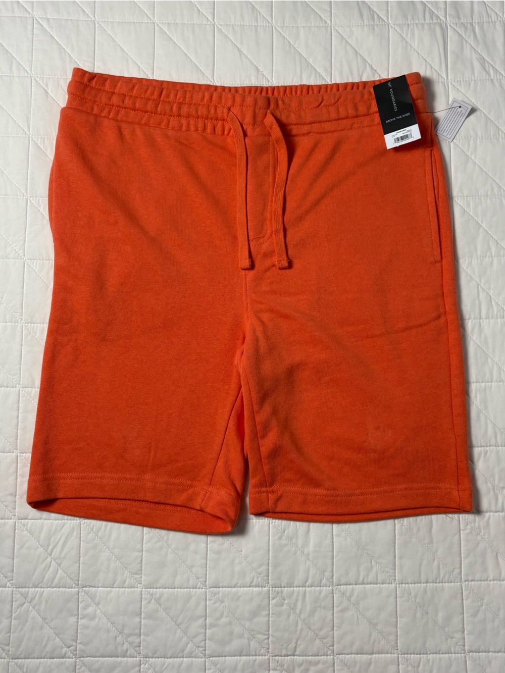 No Boundaries Fleece Sweat Shorts Orange - Men’s Small Above Knee Fit - NWT